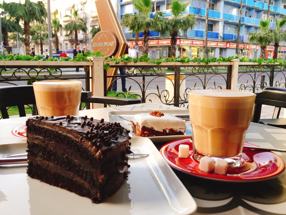 Pleasant breakfast in the cafe Coffeetopia in Batumi